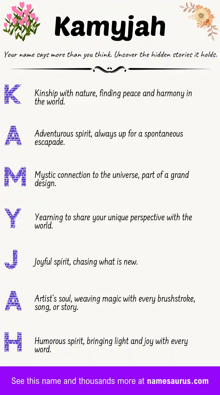Acrostic poem about Kamyjah.