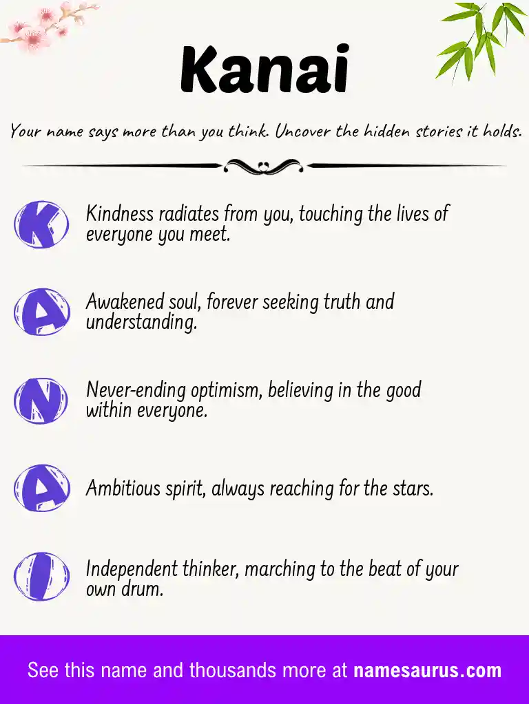 Acrostic poem about Kanai.