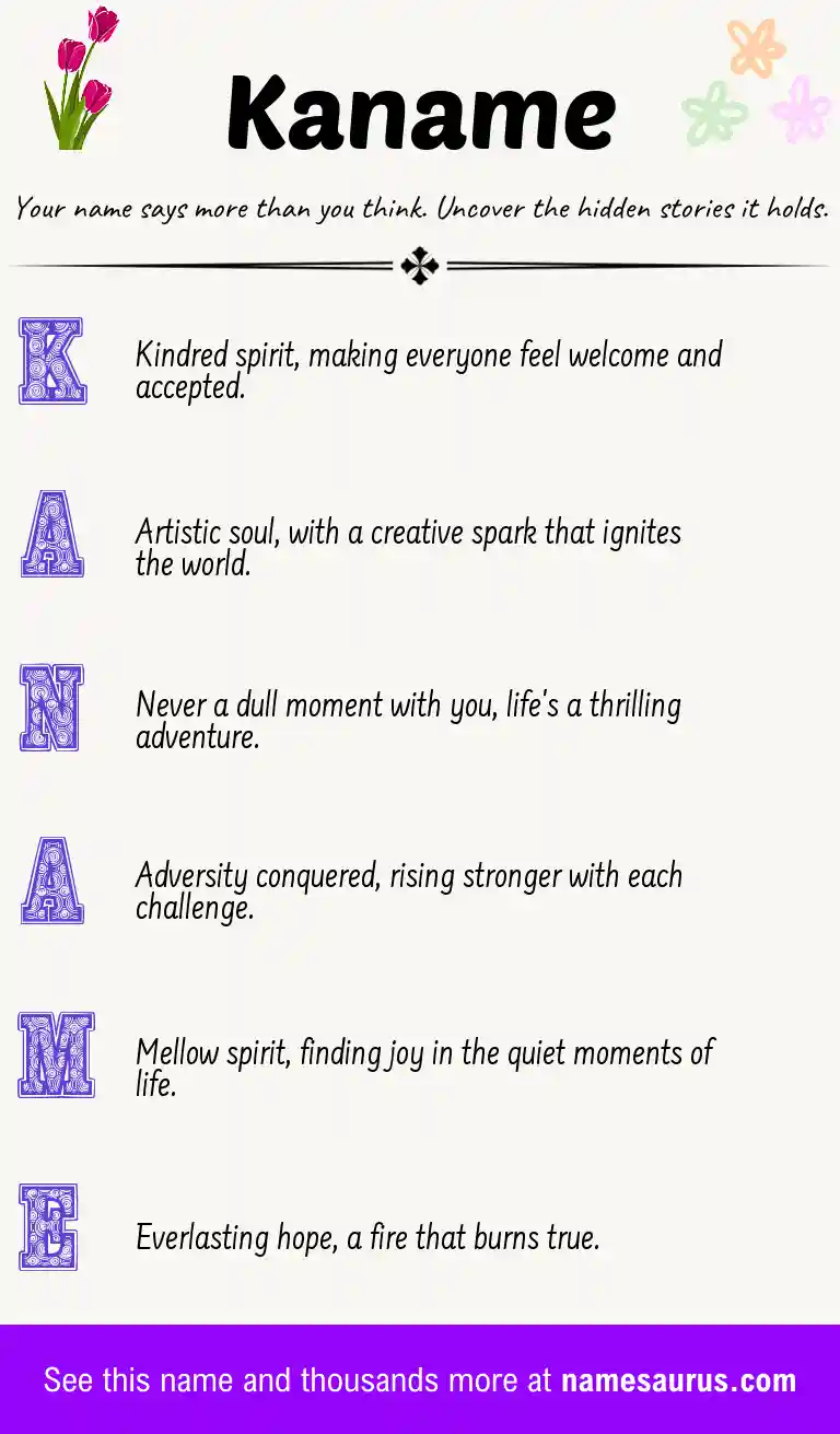 Acrostic poem about Kaname.