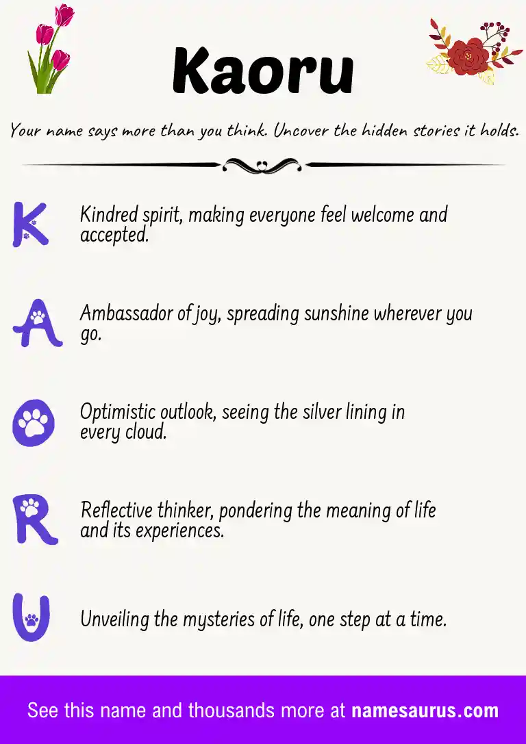 Acrostic poem about Kaoru.