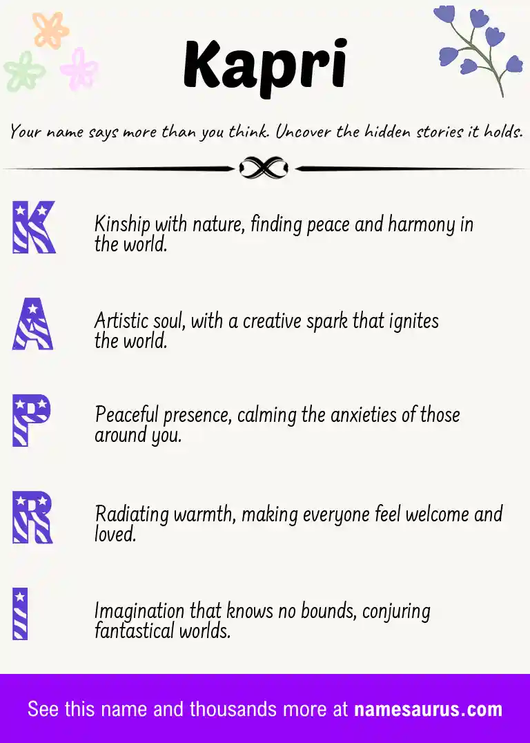 Acrostic poem about Kapri.