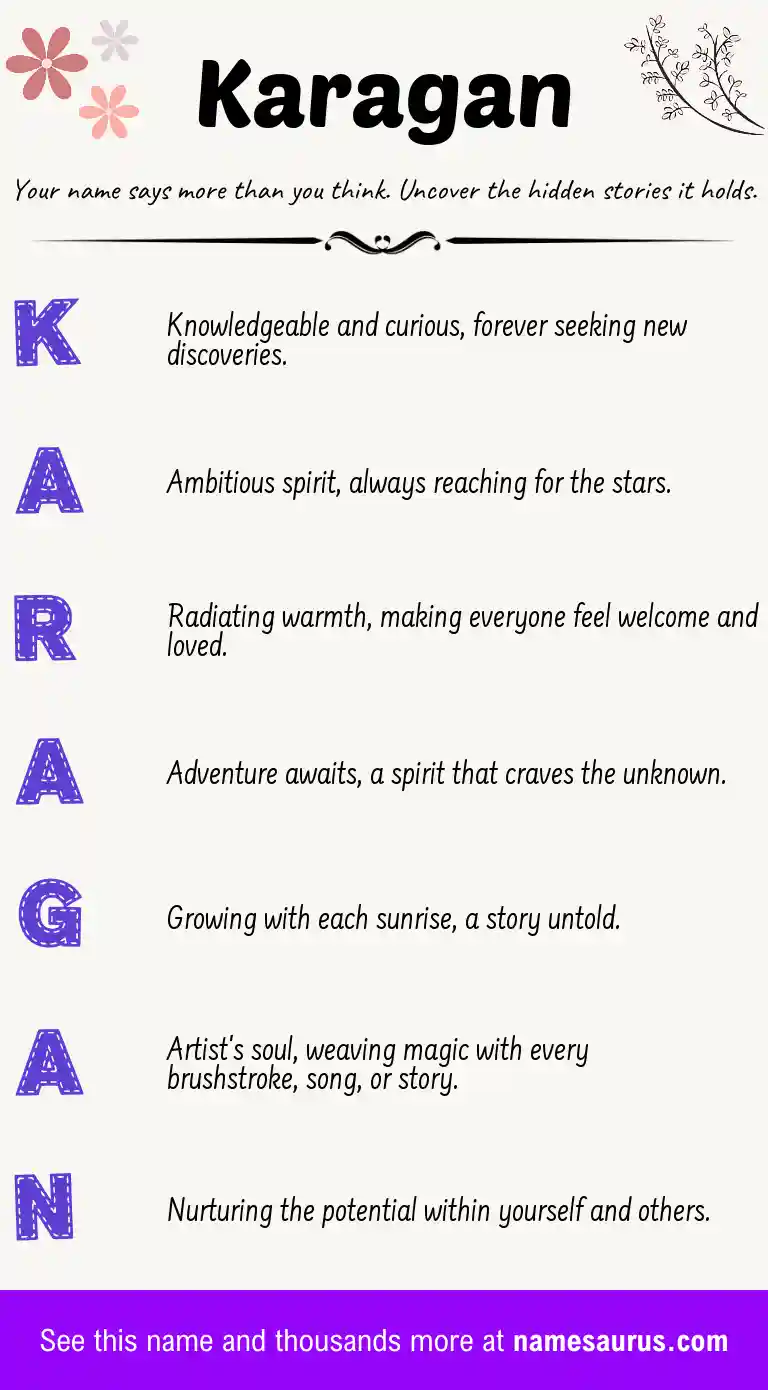Acrostic poem about Karagan.