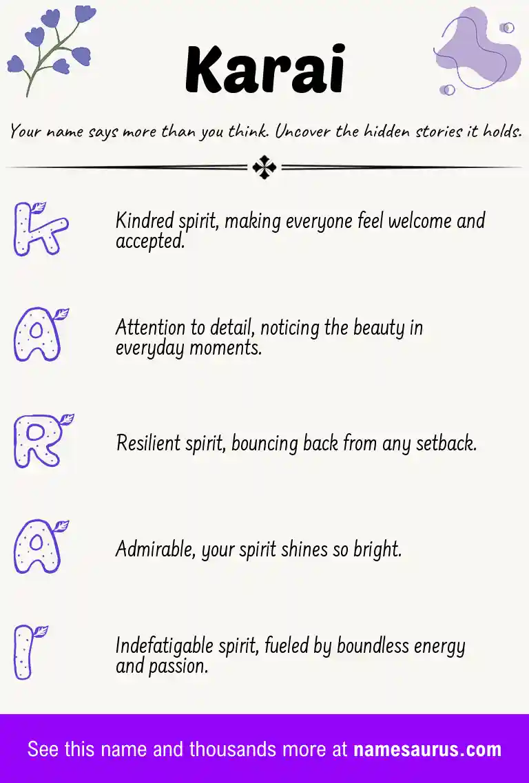 Acrostic poem about Karai.
