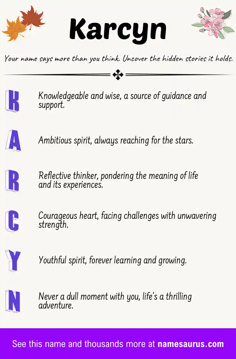 Acrostic poem about Karcyn.
