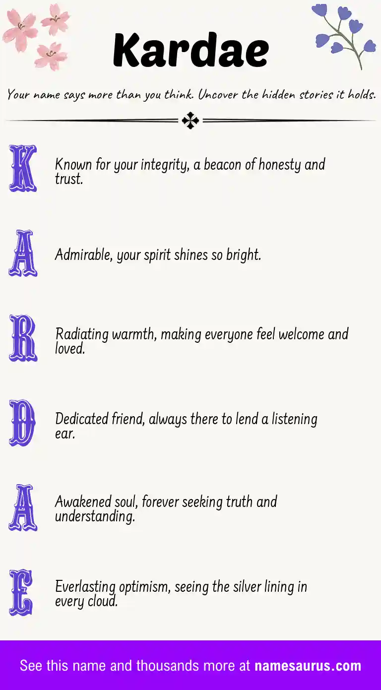 Acrostic poem about Kardae.