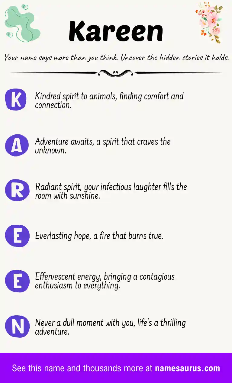 Acrostic poem about Kareen.