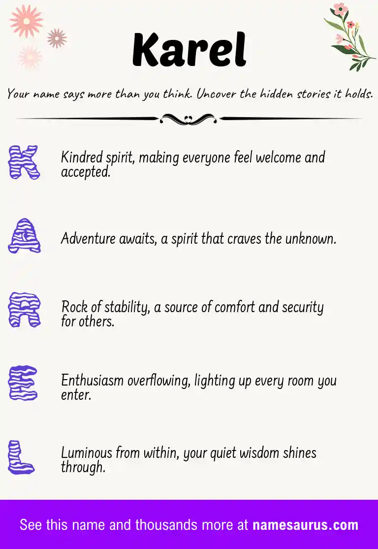 Acrostic poem about Karel.