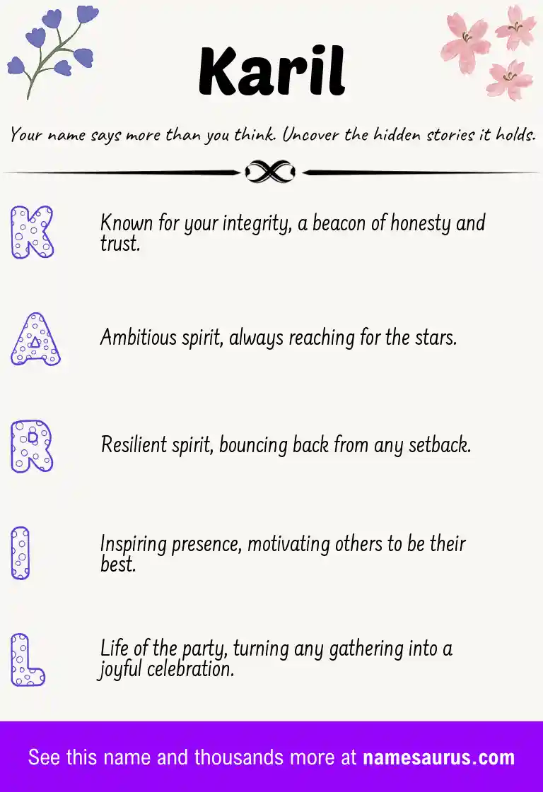 Acrostic poem about Karil.