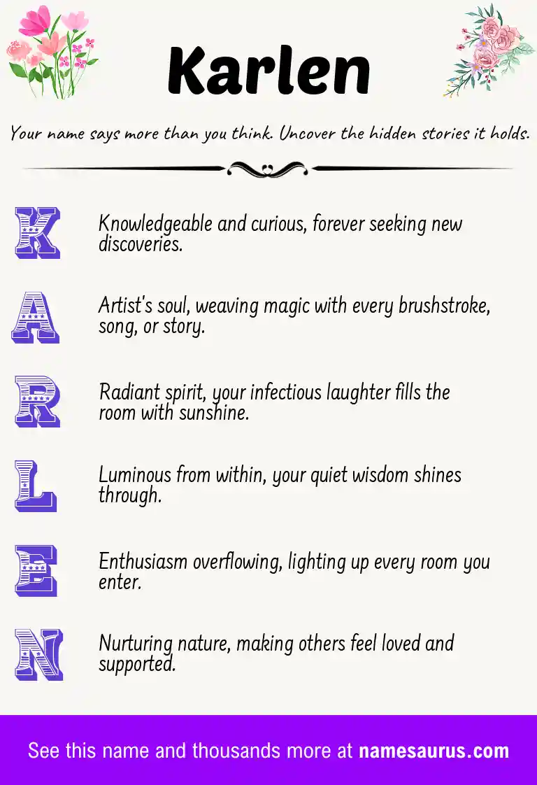 Acrostic poem about Karlen.
