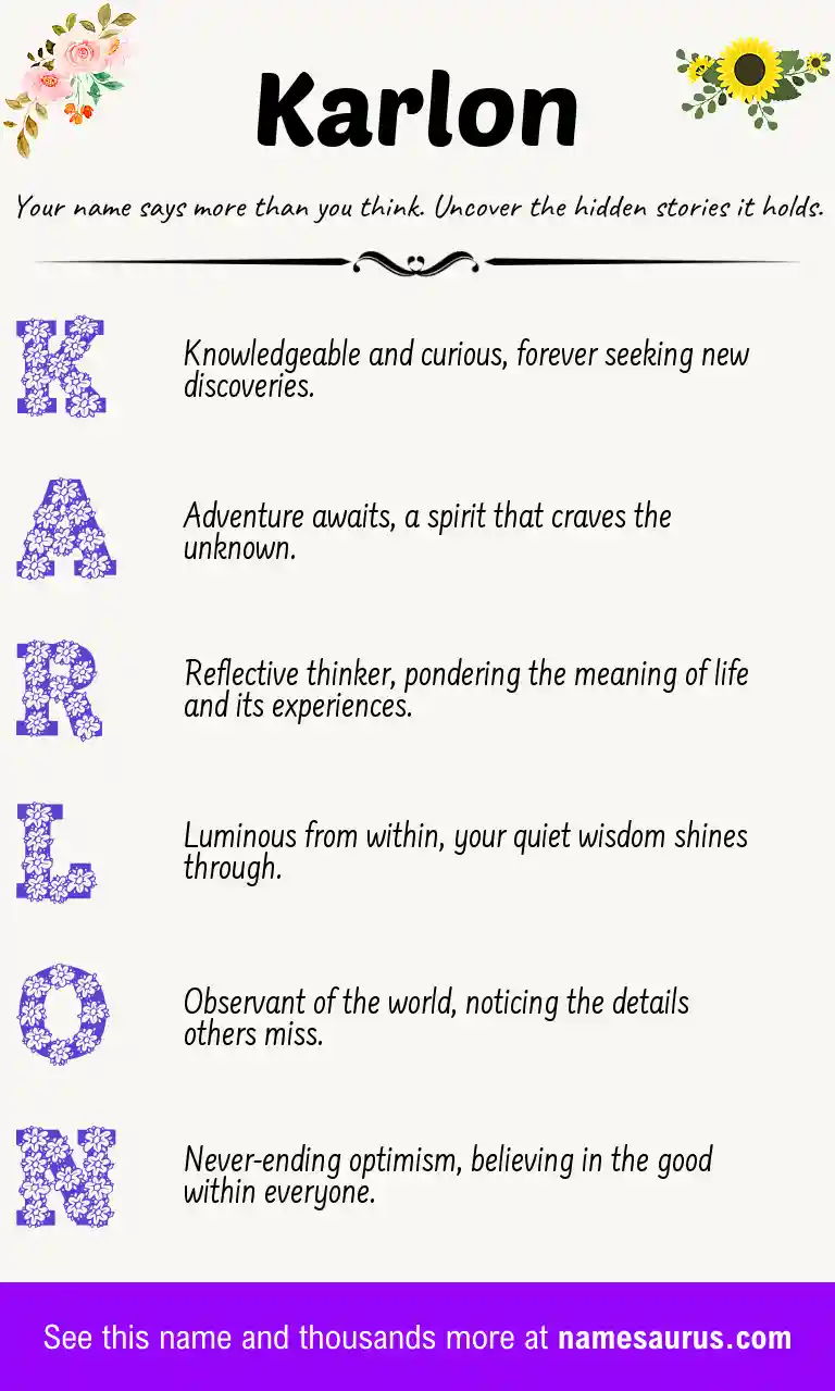 Acrostic poem about Karlon.