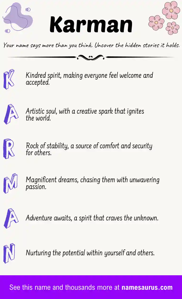 Acrostic poem about Karman.