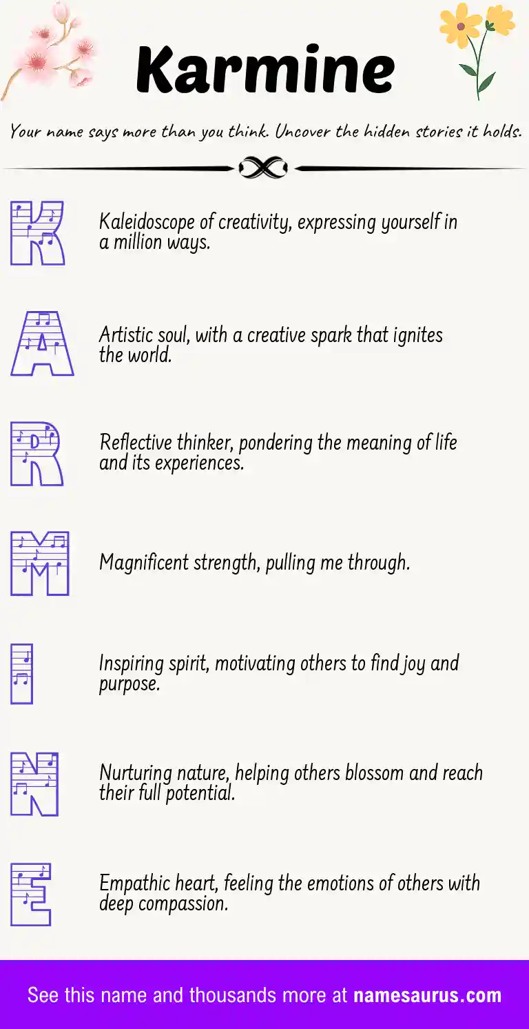 Acrostic poem about Karmine.
