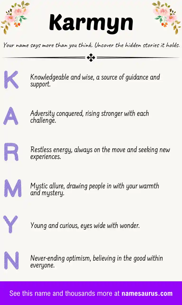 Acrostic poem about Karmyn.