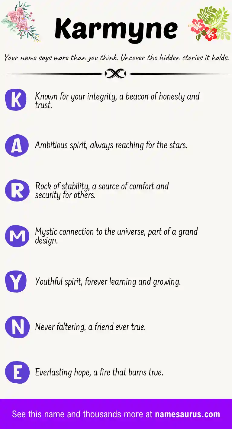 Acrostic poem about Karmyne.