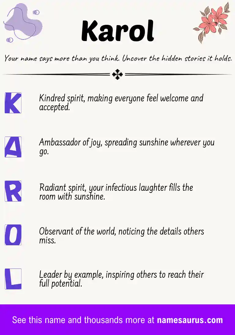 Acrostic poem about Karol.