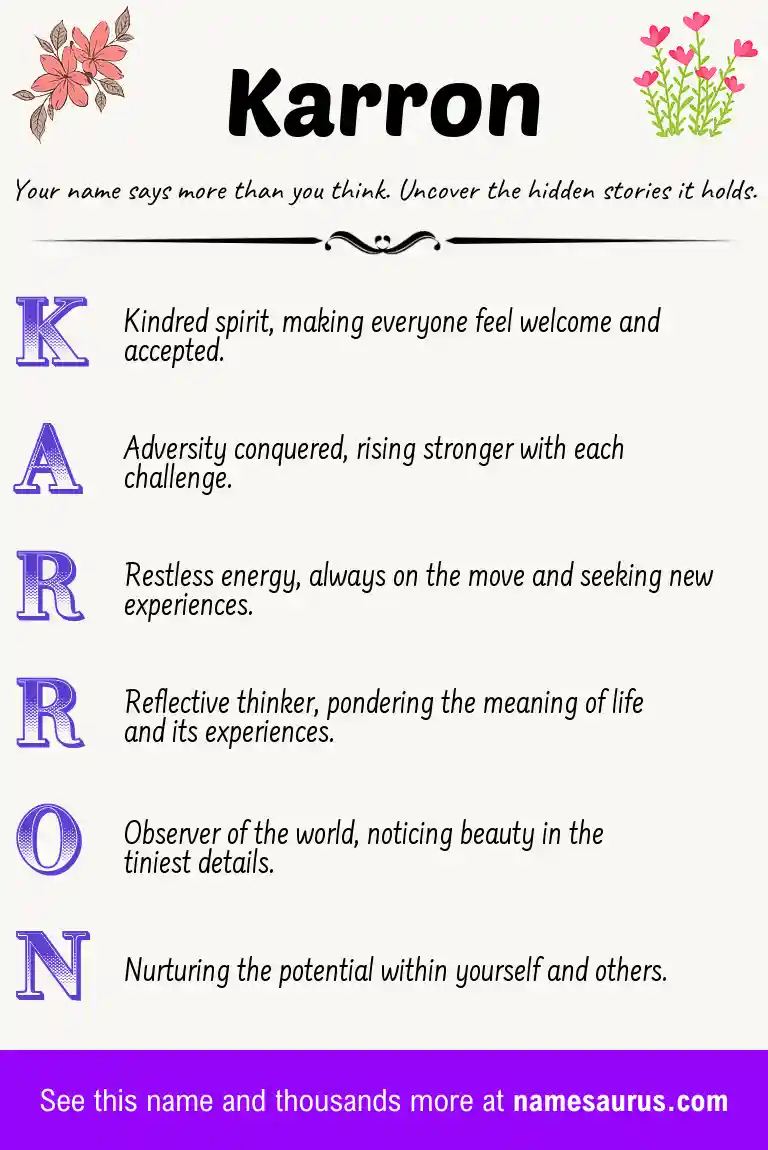 Acrostic poem about Karron.