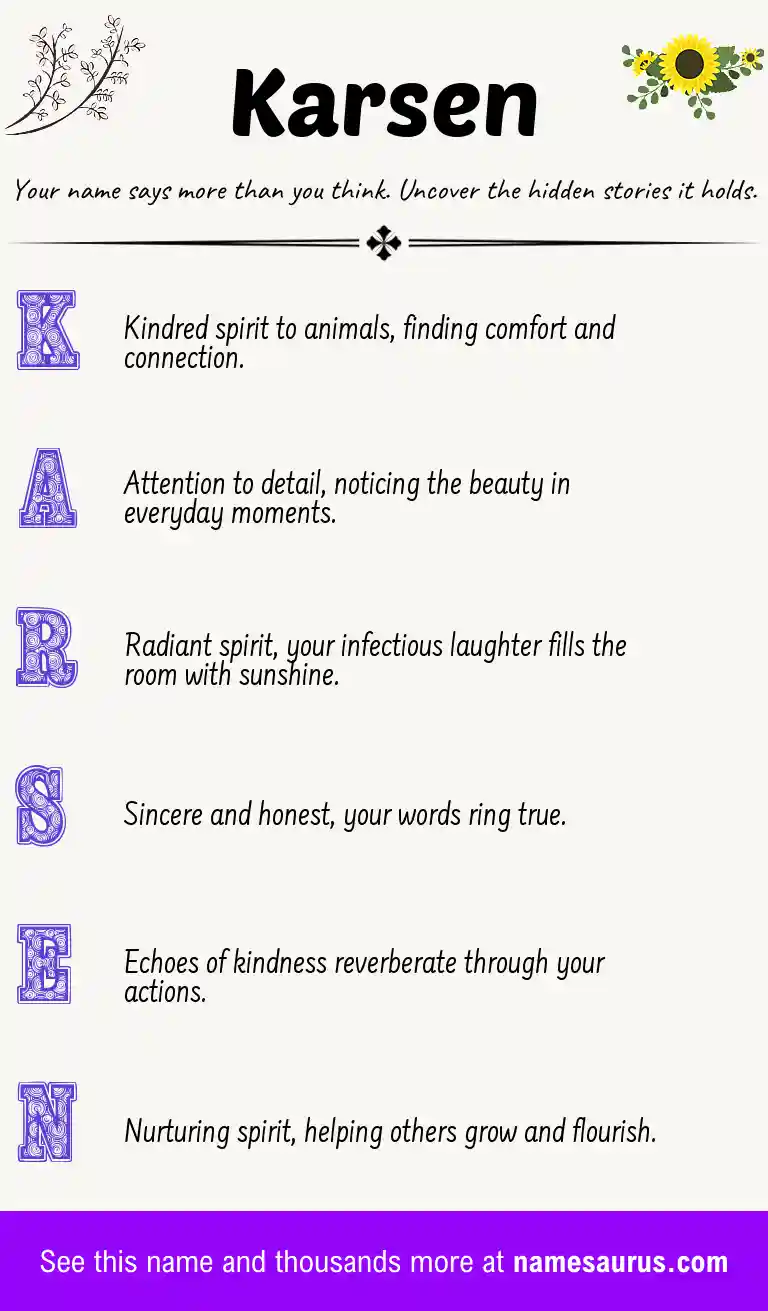 Acrostic poem about Karsen.