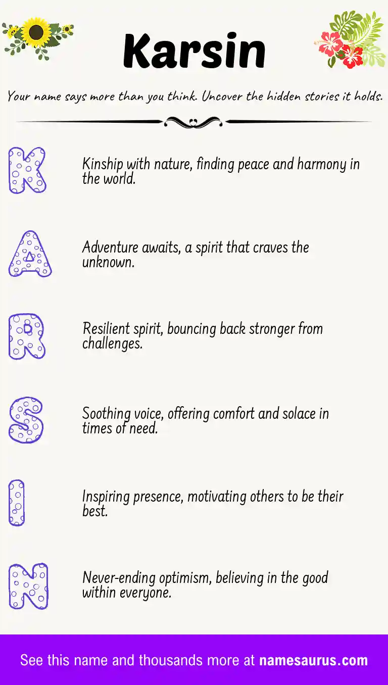 Acrostic poem about Karsin.