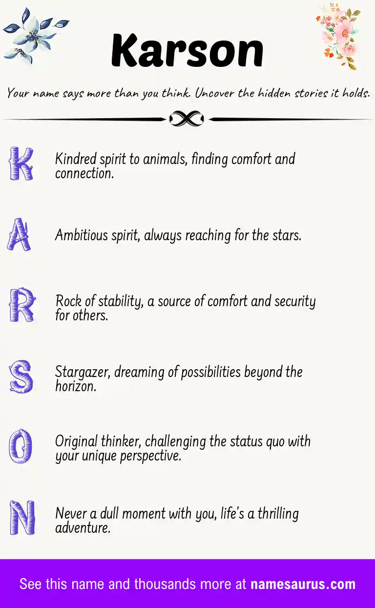 Acrostic poem about Karson.
