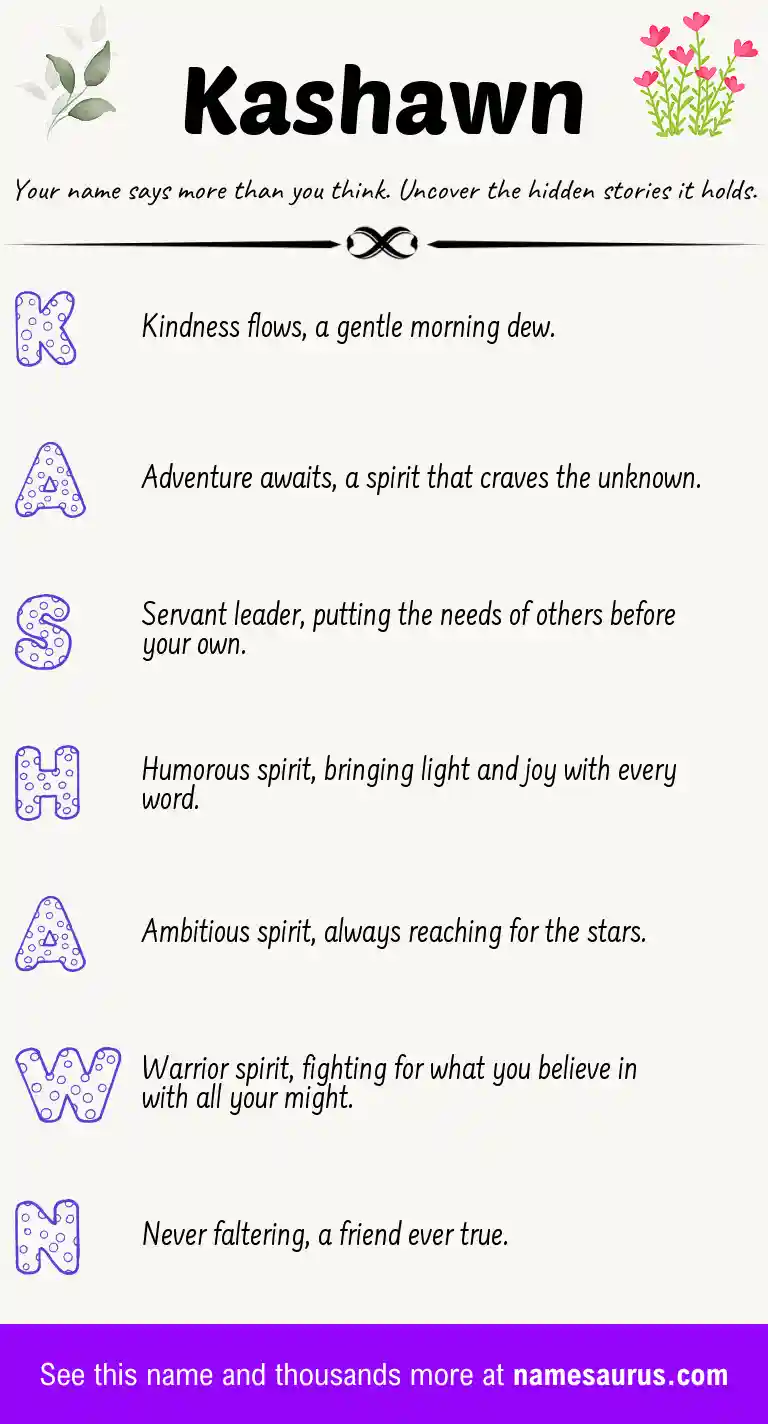 Acrostic poem about Kashawn.