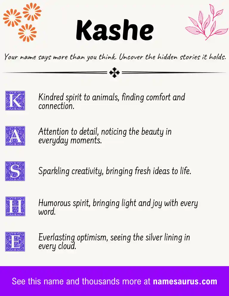 Acrostic poem about Kashe.
