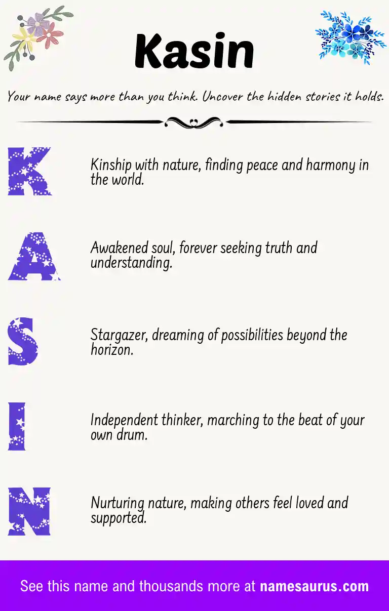 Acrostic poem about Kasin.