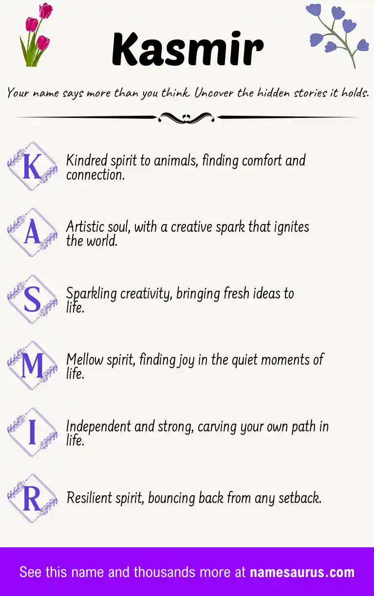 Acrostic poem about Kasmir.