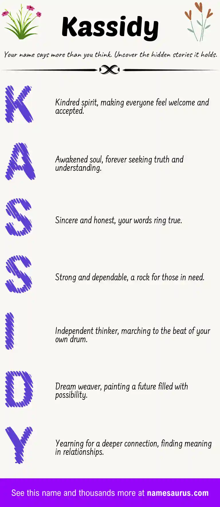 Acrostic poem about Kassidy.