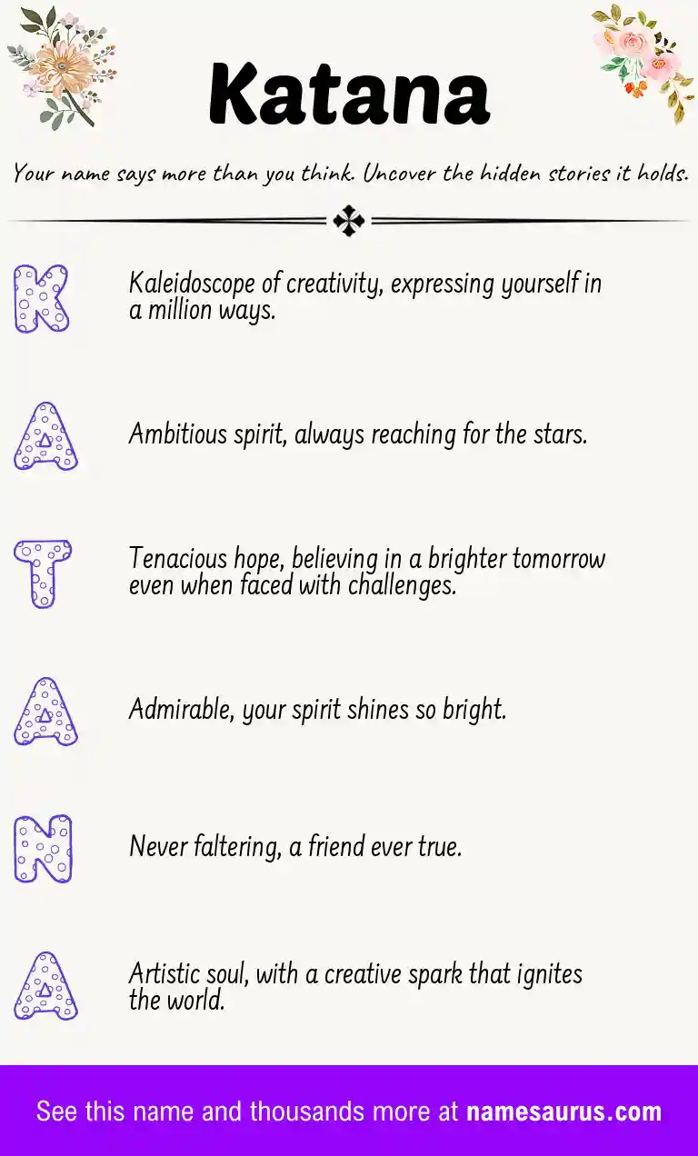 Acrostic poem about Katana.
