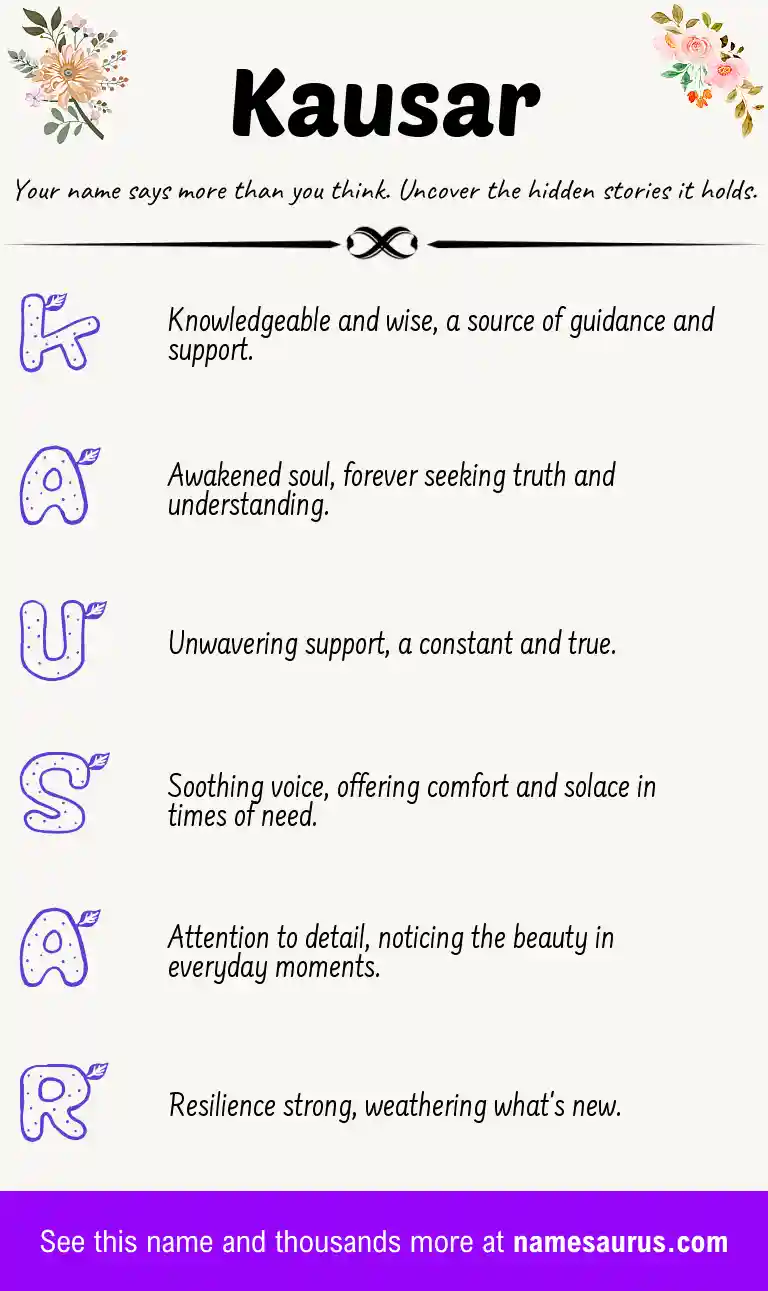 Acrostic poem about Kausar.