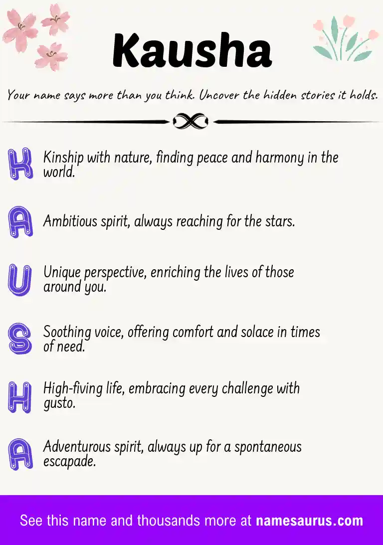 Acrostic poem about Kausha.