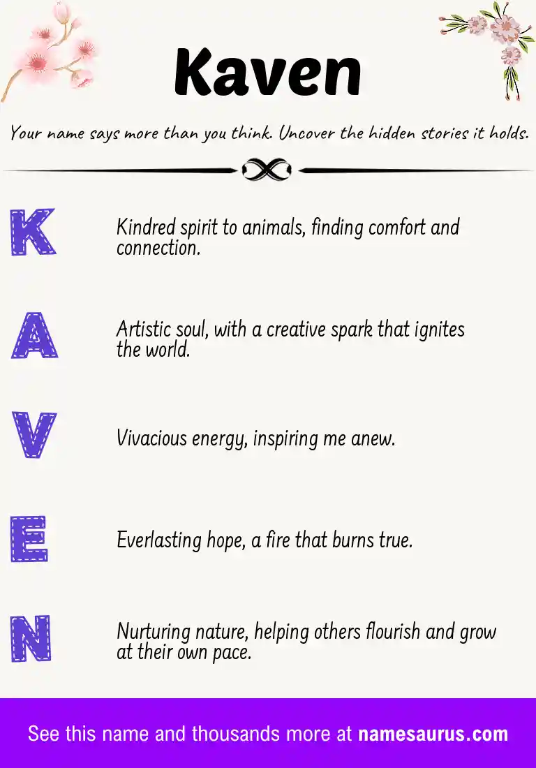 Acrostic poem about Kaven.