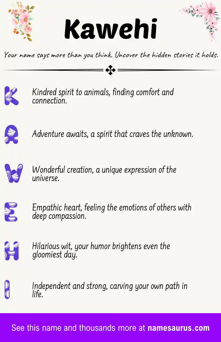Acrostic poem about Kawehi.