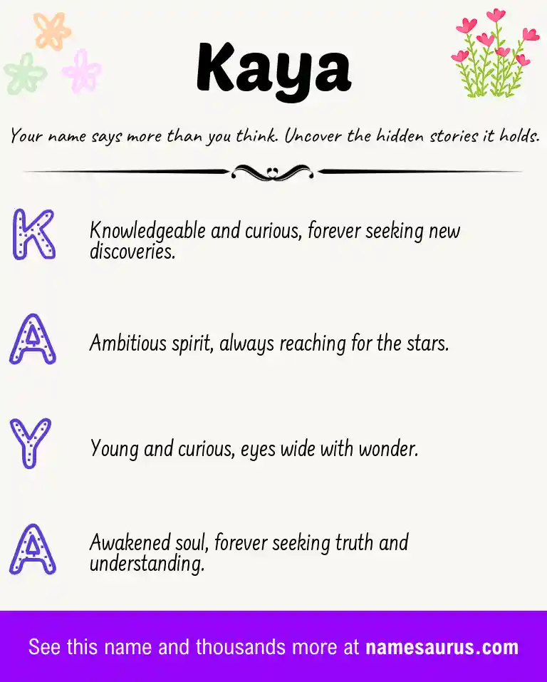 Acrostic poem about Kaya.