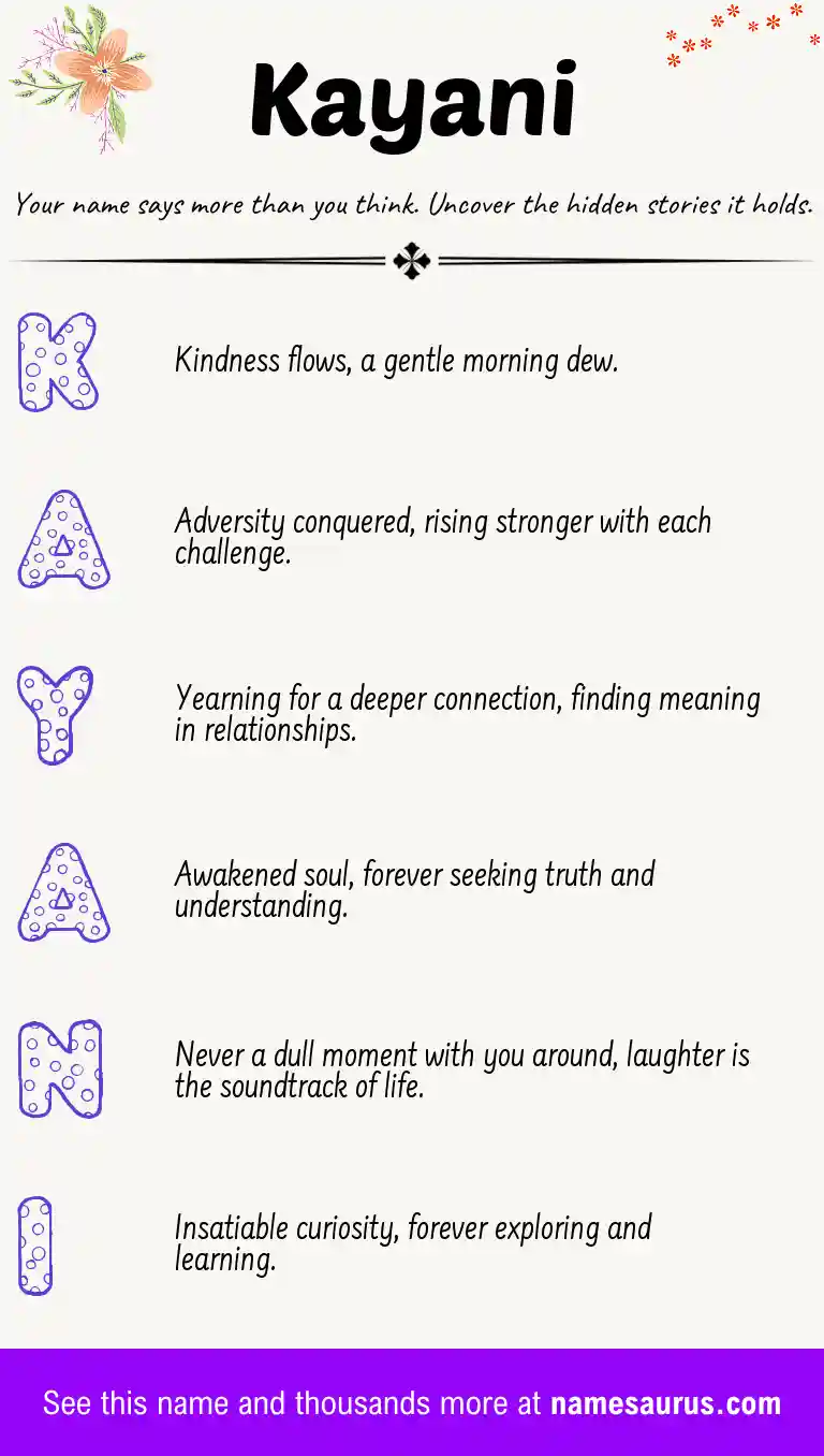 Acrostic poem about Kayani.