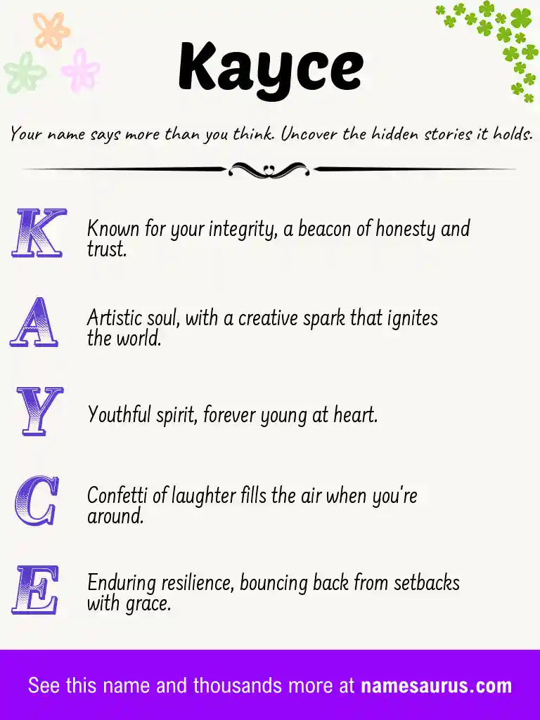 Acrostic poem about Kayce.