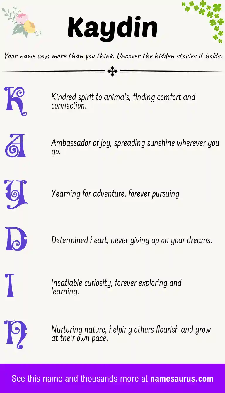 Acrostic poem about Kaydin.