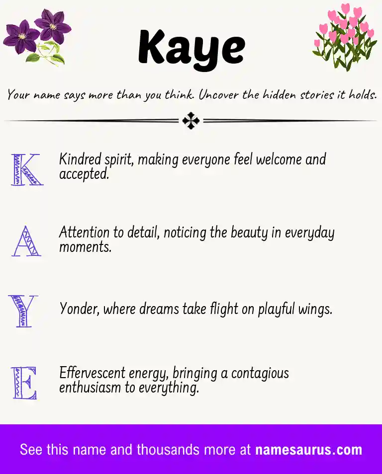 Acrostic poem about Kaye.