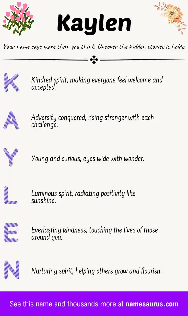 Acrostic poem about Kaylen.