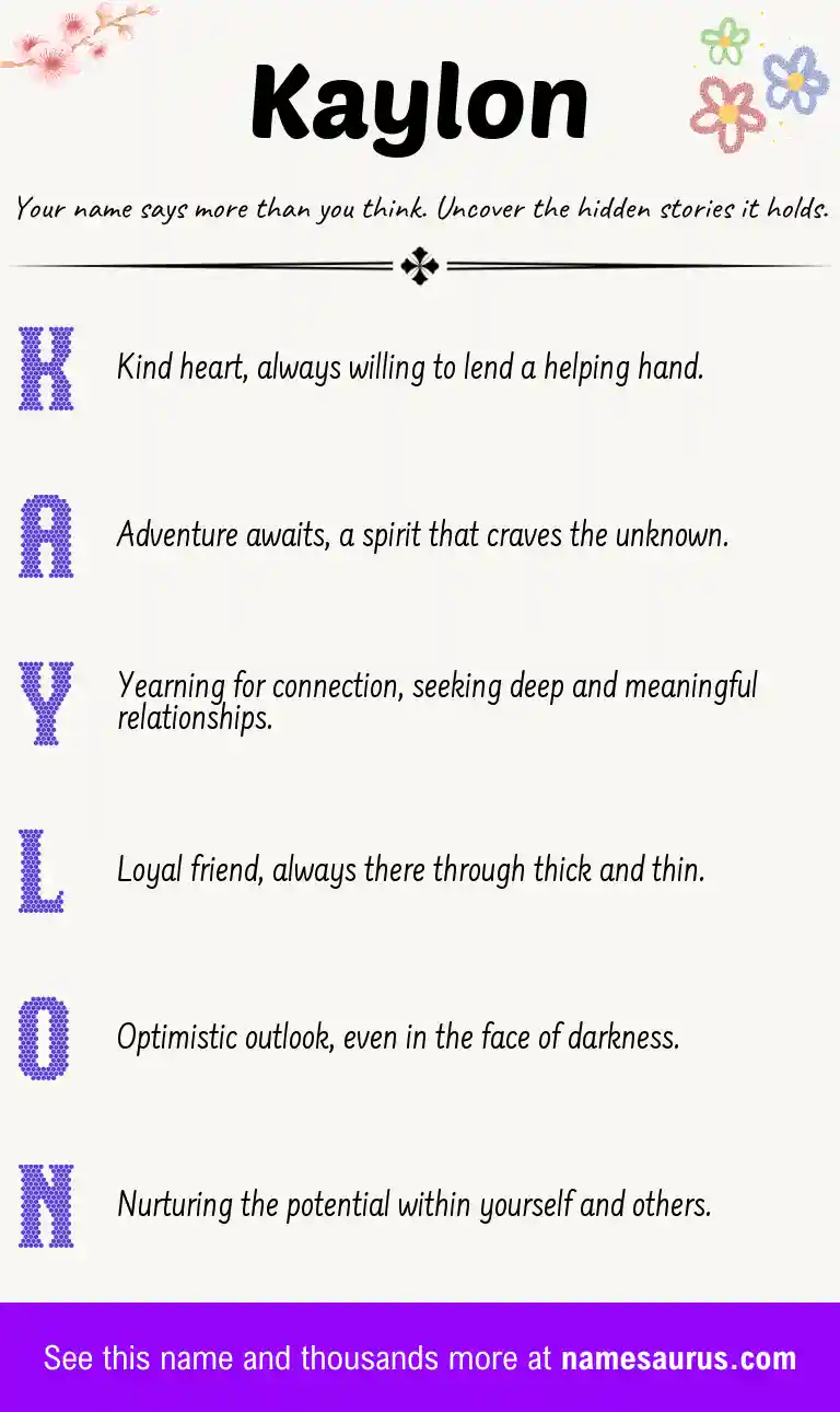 Acrostic poem about Kaylon.