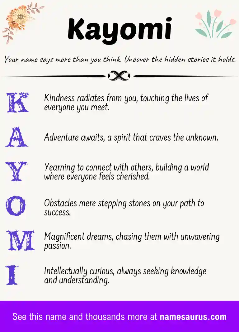 Acrostic poem about Kayomi.