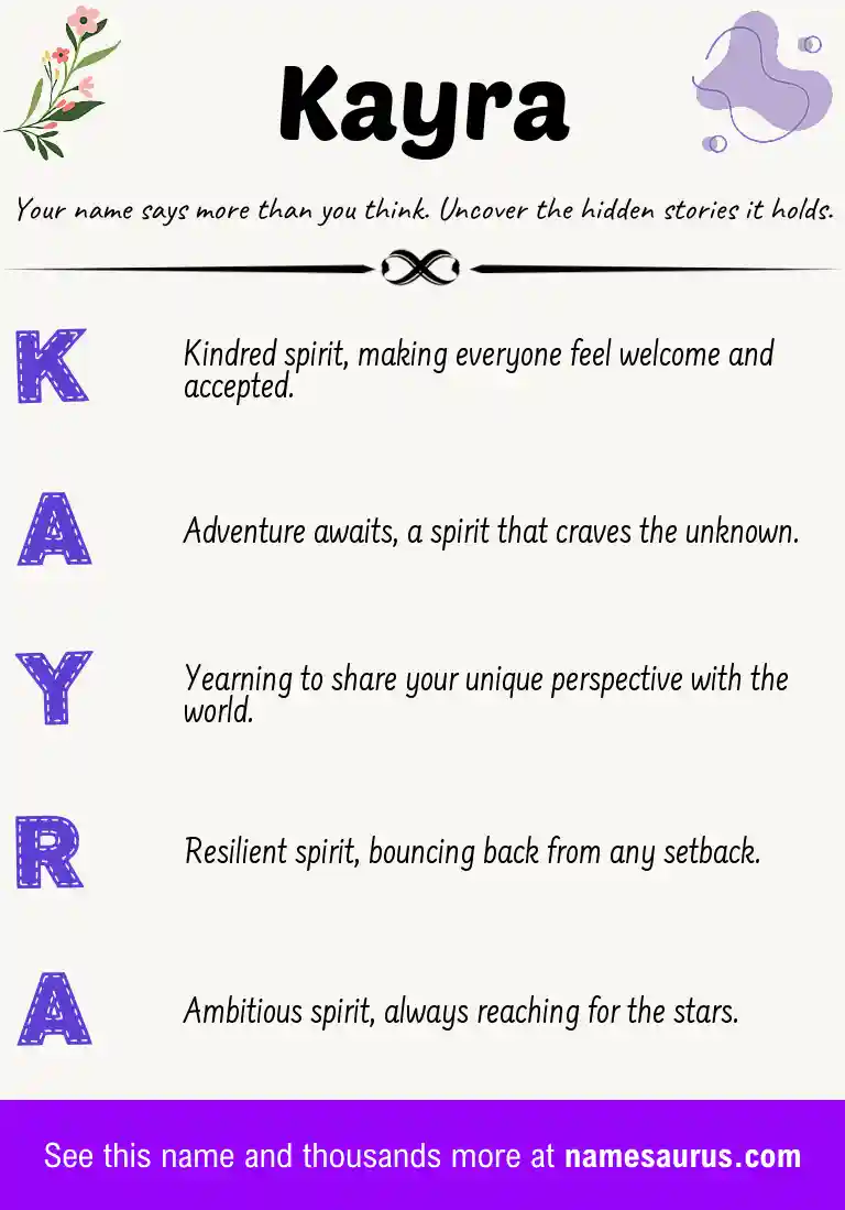Acrostic poem about Kayra.