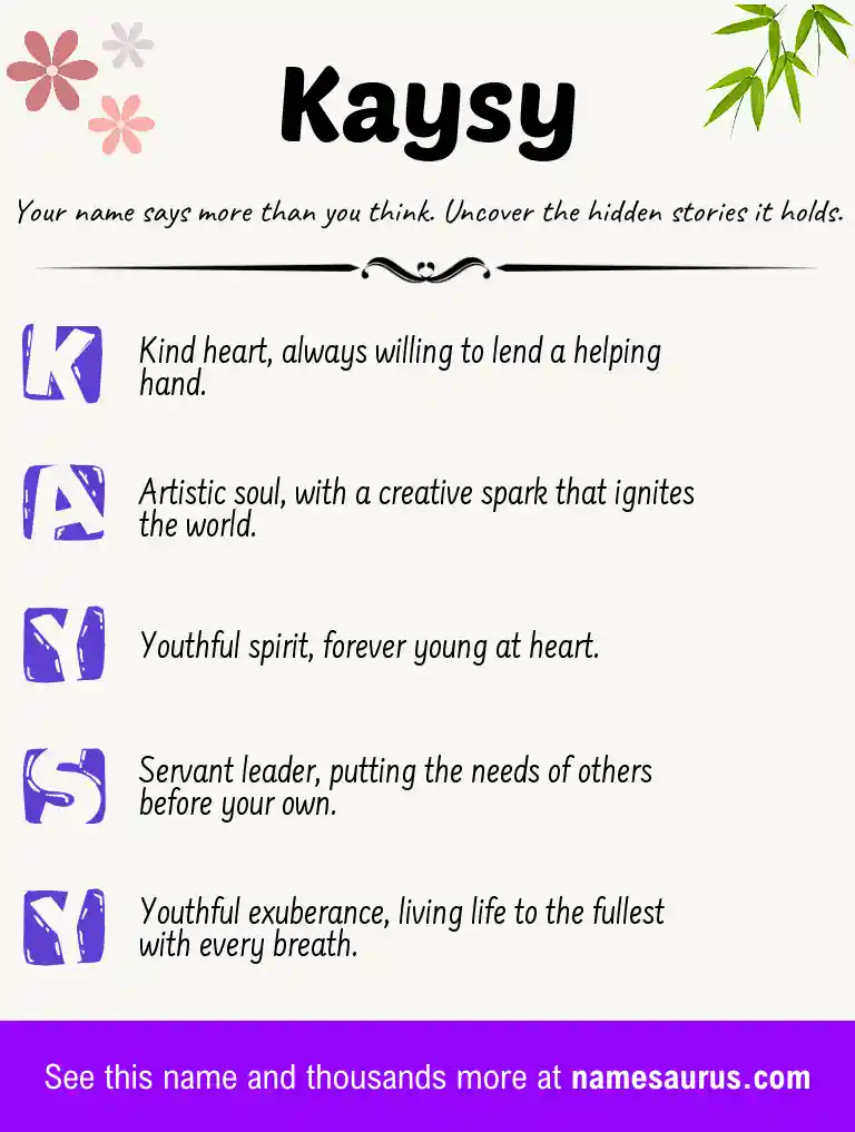 Acrostic poem about Kaysy.