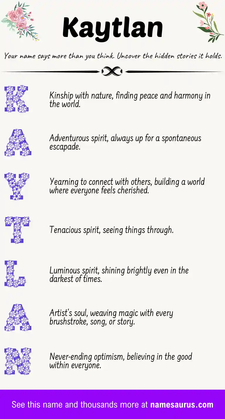 Acrostic poem about Kaytlan.
