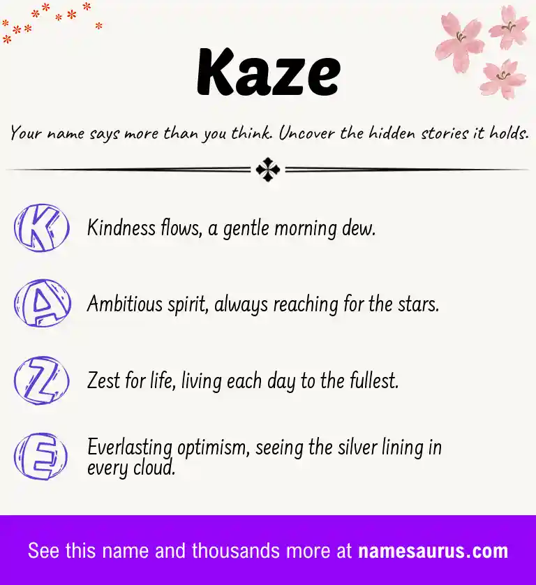 Acrostic poem about Kaze.