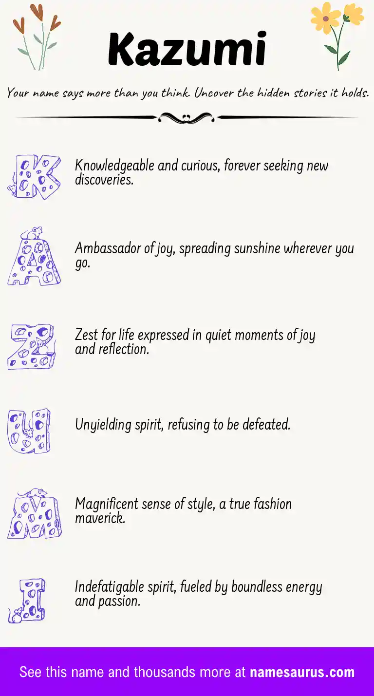 Acrostic poem about Kazumi.