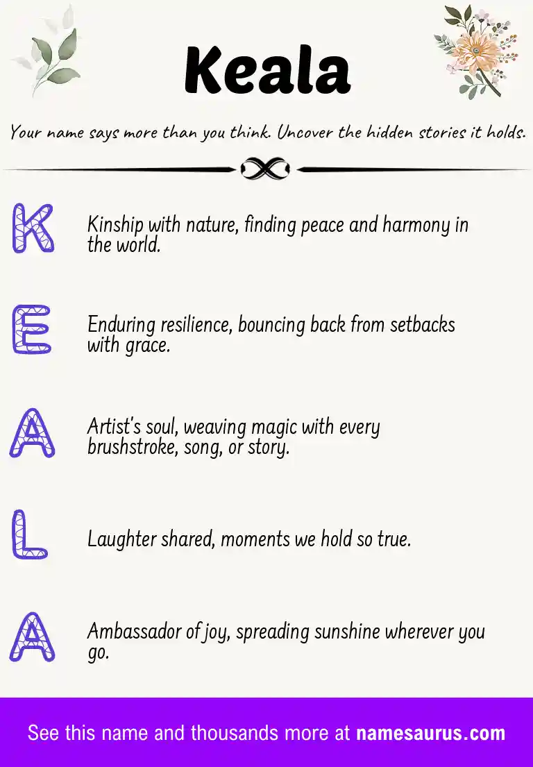 Acrostic poem about Keala.
