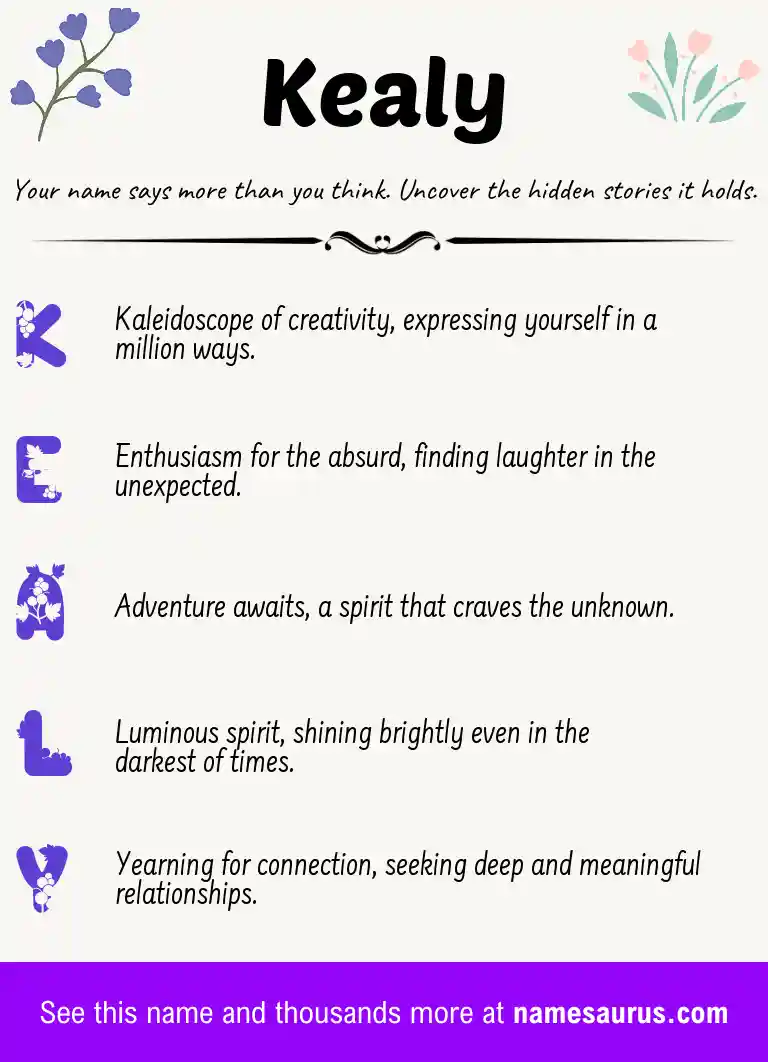 Acrostic poem about Kealy.
