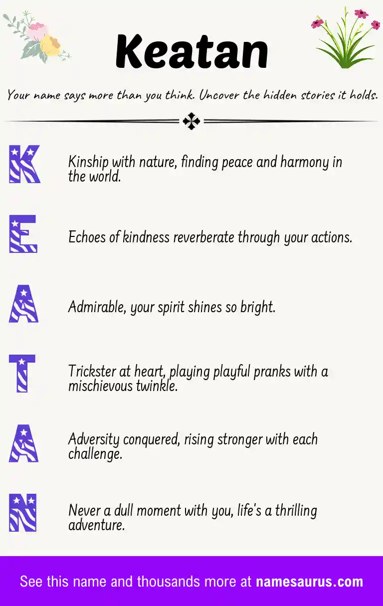 Acrostic poem about Keatan.