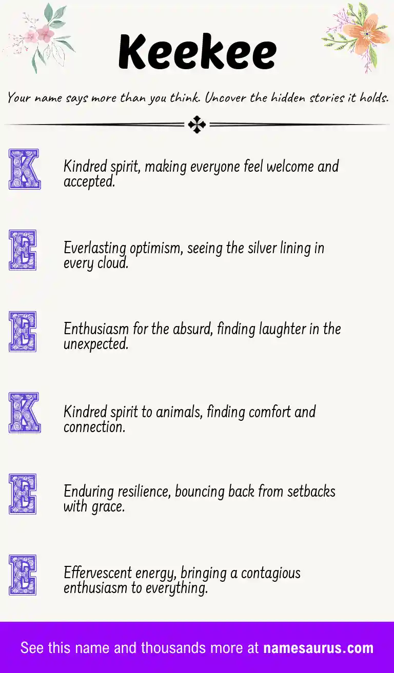 Acrostic poem about Keekee.